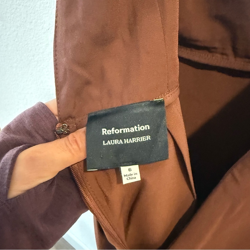 Reformation x Laura Harrier- NWOT Chocolate Brown Velda Dress- Size 6 - Picture 5 of 9